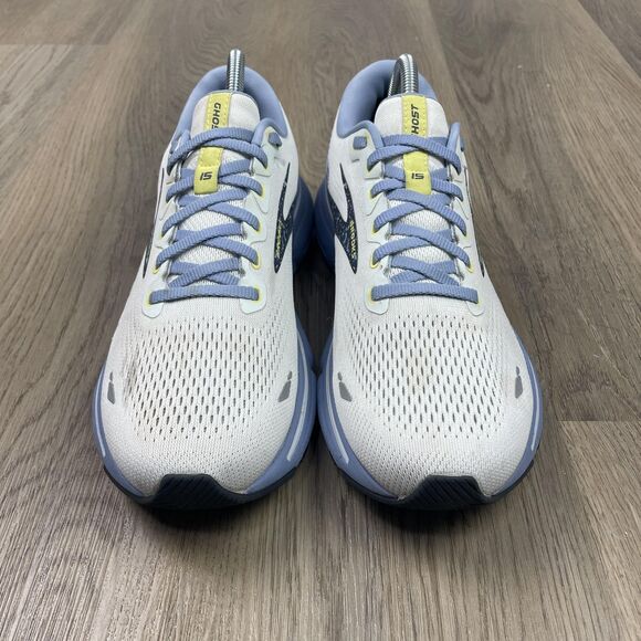 Brooks Ghost 15 Shoes Womens Size 10 White Blue Floral Running Sneakers - Picture 2 of 16